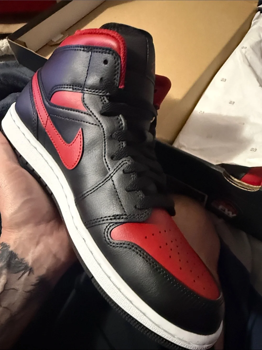 Jordan Men’s High-Top Sneakers — Black & Red